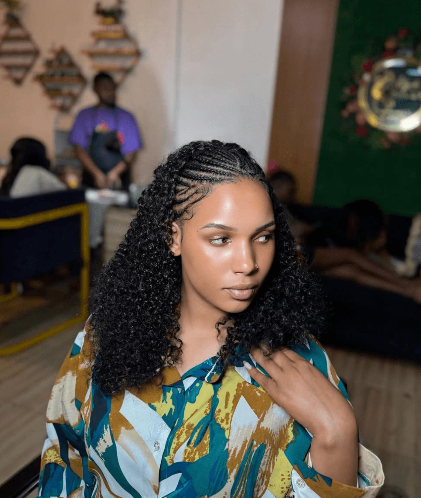 Feed-in cornrows